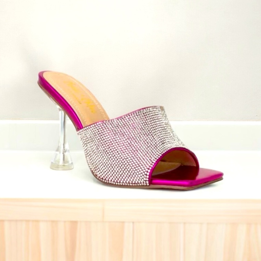 IRA RHINESTONE SANDAL IN FUCHSIA METALLIC size 8.5 NIB